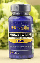 Мелатонін Puritan's Pride Melatonin 3 mg 240 таб, фото 3