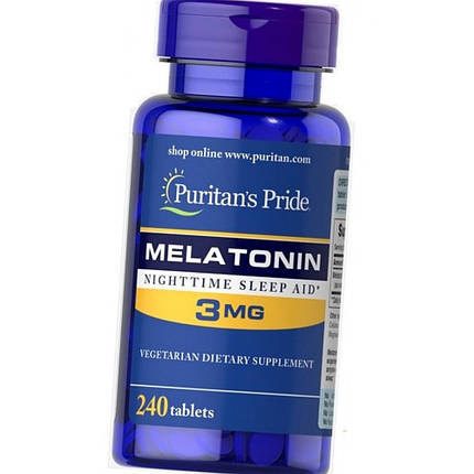 Мелатонін Puritan's Pride Melatonin 3 mg 240 таб, фото 2
