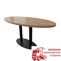 Стол овальный Тренд-2 Двойной в стиле Лофт, стол для бара, кофейни на металлической опоре, 1200х750
