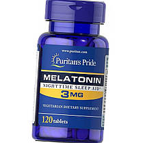 Мелатонін Puritan's Pride Melatonin 3 mg 120 таб, фото 2