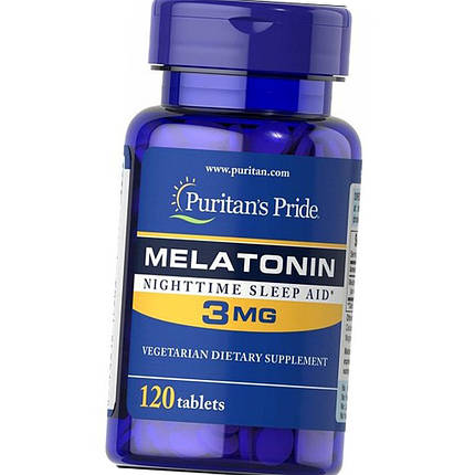 Мелатонін Puritan's Pride Melatonin 3 mg 120 таб, фото 2