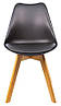 Крісло стілець зі спинкою на дерев'яних ніжках Bonro B-487. Колір чорний., фото 3
