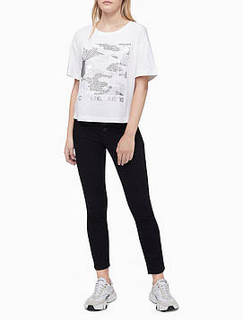 Жіноча футболка CALVIN KLEIN Camo Stud Boyfriend Cropped T-Shirt ОРИГІНАЛ (Розмір xs, m)
