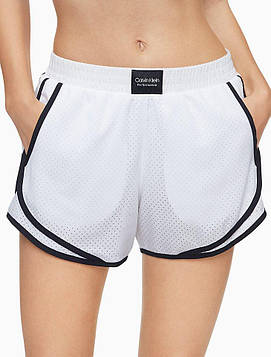 Жіночі шорти CALVIN KLEIN Performance Logo Patch Piped Mesh Shorts ОРИГІНАЛ (розмір S, M) білі