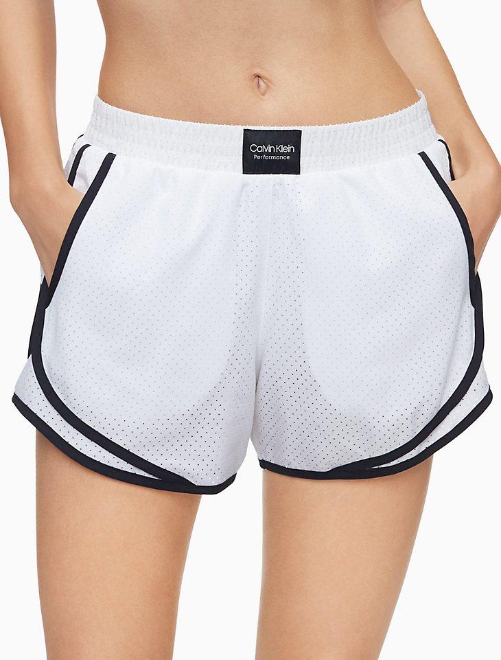 Жіночі шорти CALVIN KLEIN Performance Logo Patch Piped Mesh Shorts ОРИГІНАЛ (розмір S, M) білі
