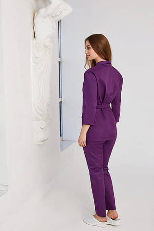 Жіночий медичний костюм Есмеральда фіолетовий - Костюм косметолога - Костюм масажиста, фото 2