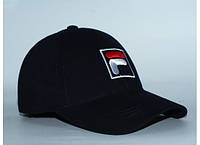 Кепка бейсболка мужская женская хлопковая с вышитым логотипом бренда Fila черная