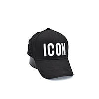 Кепка бейсболка мужская женская хлопковая с вышитым логотипом бренда ICON черная