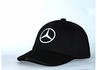 Кепка бейсболка мужская женская хлопковая с вышитым логотипом бренда Mercedes черная