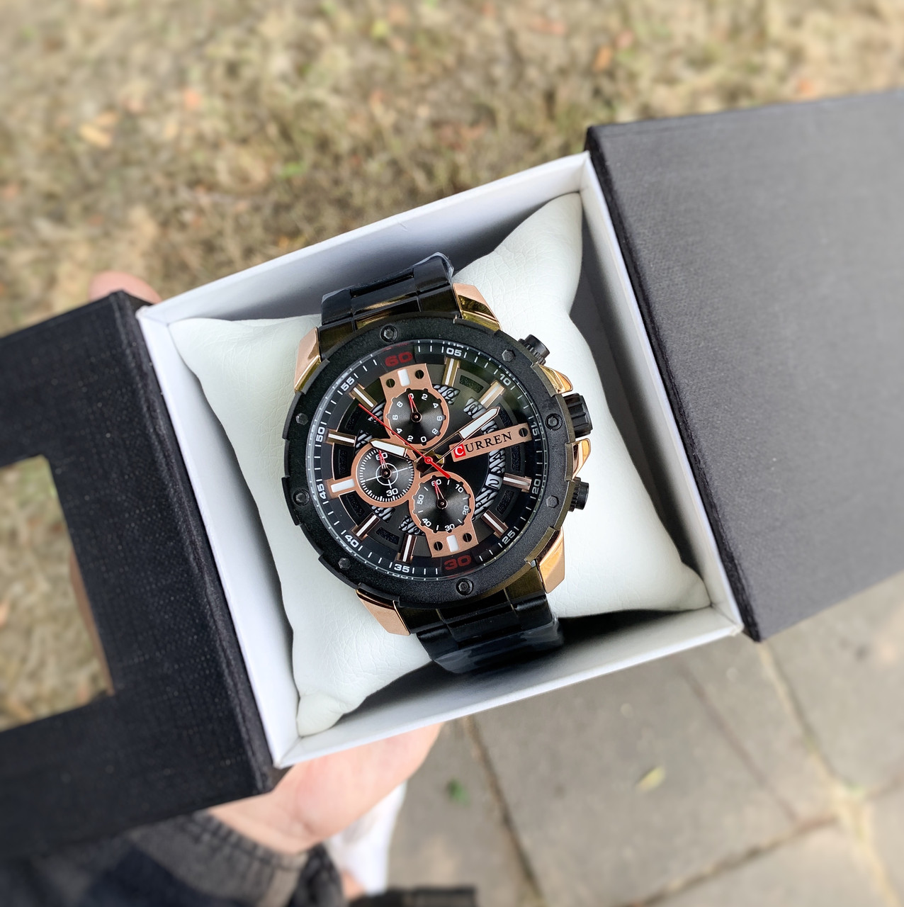 Чоловічий годинник Curren Original металевий, чорний оригінальний