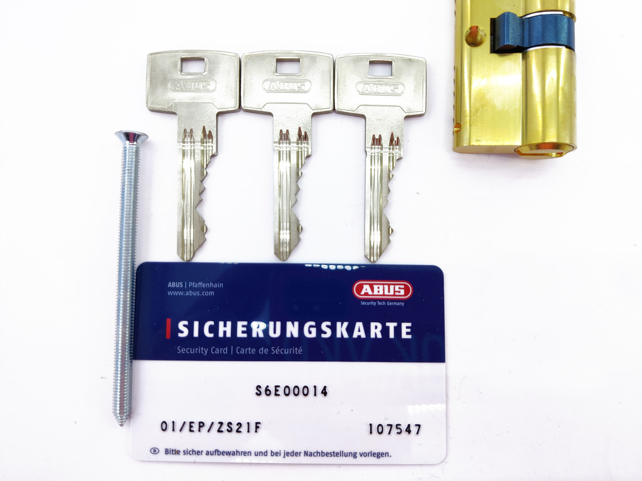 Циліндр замка Abus S60P ключ/половинка золото (Німеччина)