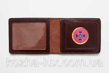 Шкіряна обкладинка СБУ з кишенею шоколадний 016-03, фото 2