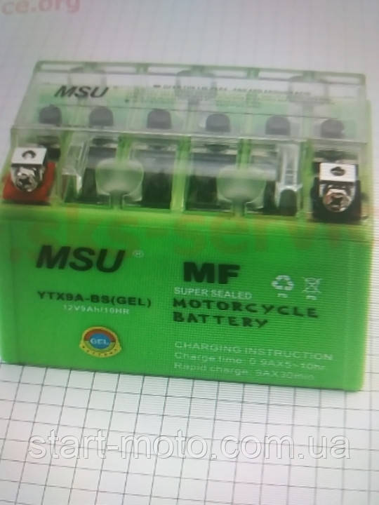 Акумулятор 12V 9Ah гелевий mod:UTX9-BS (L150*W87H105) фірма MSU 2024 Оригінал Тайвань