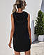 Вільне плаття чорного кольору, прямого крою з каптуром, без рукавів, фото 2