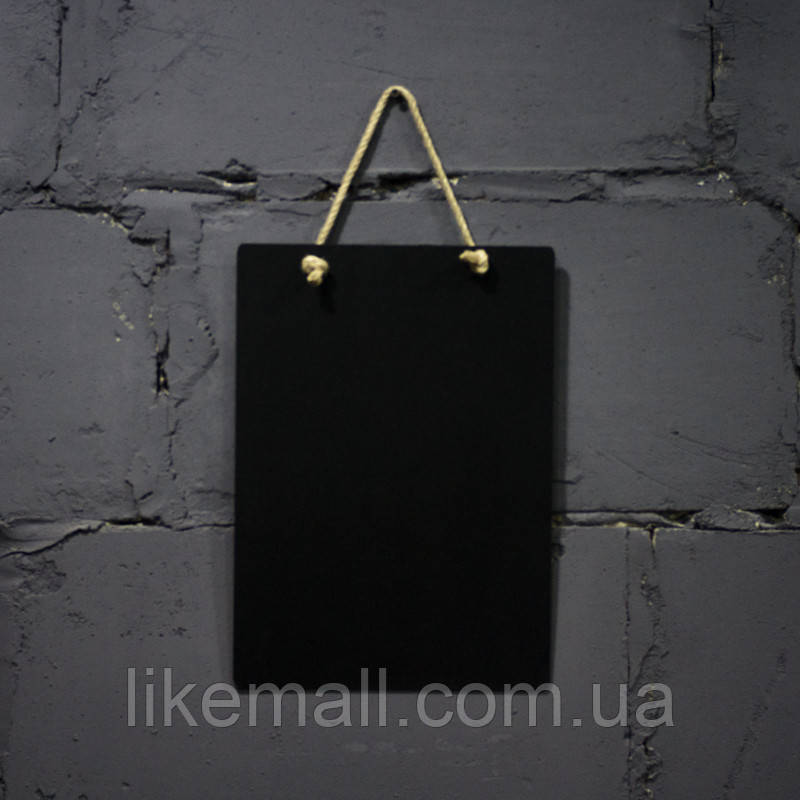 Дошка для малювання крейдою для кафе на канаті 600х840 мм вертикальна або горизонтальна Меню для кафе