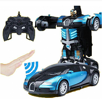 Машинка трансформер Радиоуправляемая Autobots Remote Control Car with Deformation Bugatti Robot! Лучший! Товар