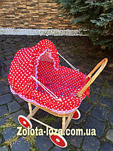 Плетена коляска для ляльок з лози. Арт:2055