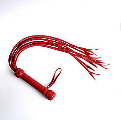 Батіг кішка 9 хвостів, Натуральна шкіра, ручна робота, Батіг многохвостая плетена Червоний