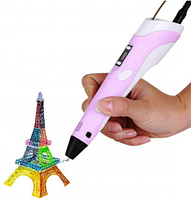 3D-ручка для рисования 3D Pen 2 и 100 метров разноцветного пластика Розовая! Лучший товар