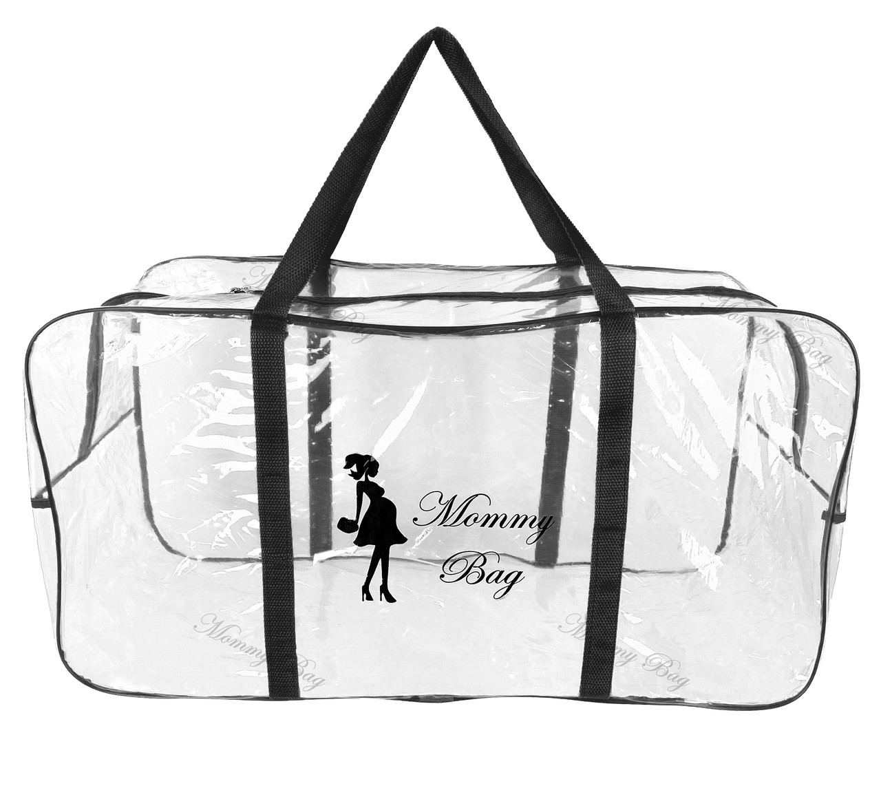 Прозора сумка в пологовий будинок Mommy Bag р. XL чорна Допологова велика сумка для мами містка