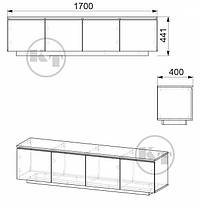Тумба під телевізор МГ-5 441х1700х400мм Компаніт, фото 2