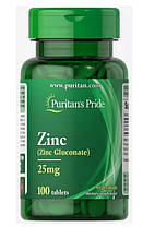 Цинк глюконат Puritan's Pride Zinc Gluconate 25 mg 100 таб, фото 3