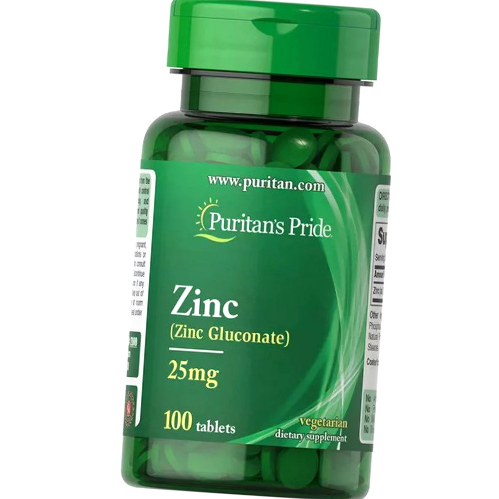 Цинк глюконат Puritan's Pride Zinc Gluconate 25 mg 100 таб