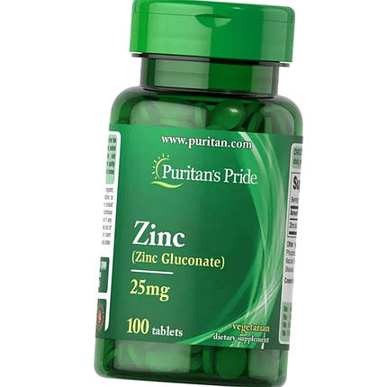 Цинк глюконат Puritan's Pride Zinc Gluconate 25 mg 100 таб, фото 2