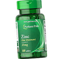 Глюконат цинку Puritan's Pride Zinc Gluconate 25 mg 100 таблеток