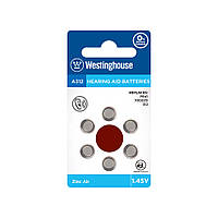 Повітряно-цинкова батарейка Westinghouse для слухових апаратів A312/PR41 1.45V 6шт/уп blister