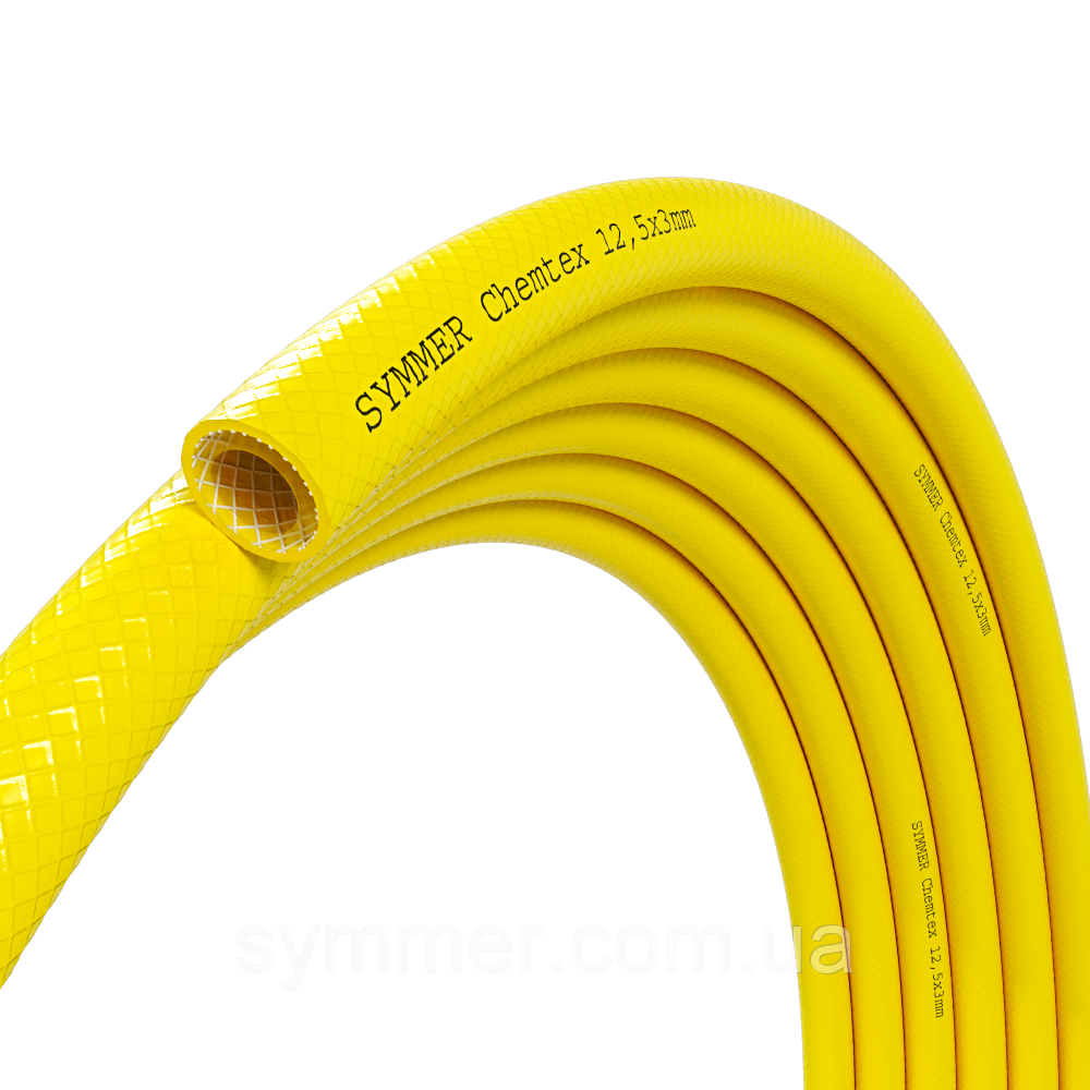 Армована ниткою ПВХ трубка SYMMER SCX ChemTex Ø 12.5х3.0 мм жовта