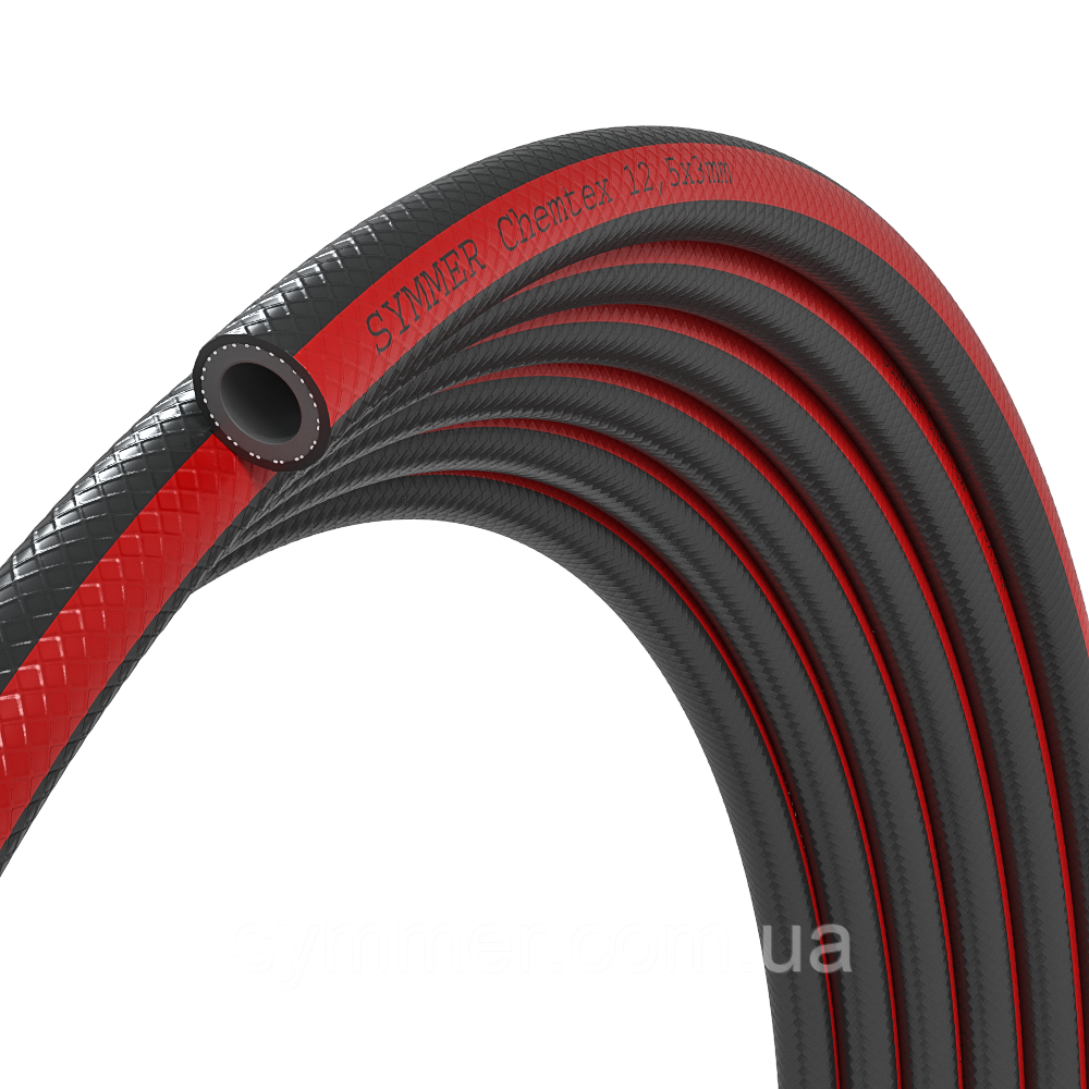 Армована ниткою ПВХ трубка SYMMER SCX ChemTex Ø 12.5х3.0 мм чорна
