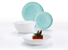 Сервіз 19 предметів Luminarc Ammonite TURQUOISE & WHITE P9909