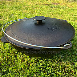 Казан чавунний татарський із чаунною кришкою та дужкою ТМ Біол об`ємом 22 л (0922)