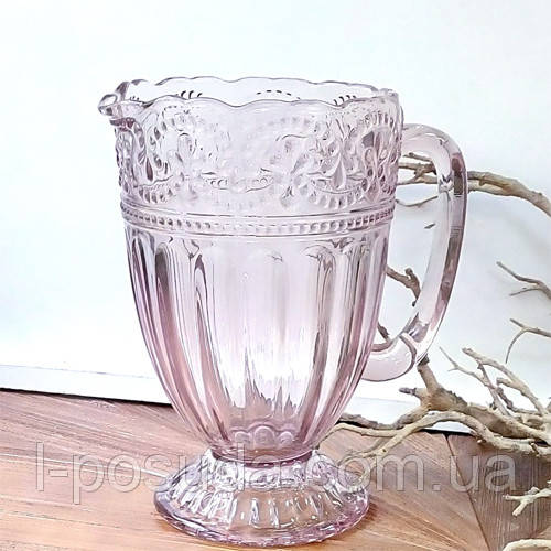 Кольоровий глечик з товстого скла 1,35 л, фото 1