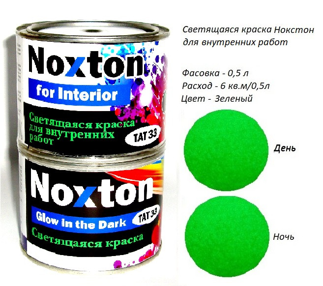 Світна фарба для Інтер'єру Noxton for Interior, фасування 0,5 л. Колір Зелений