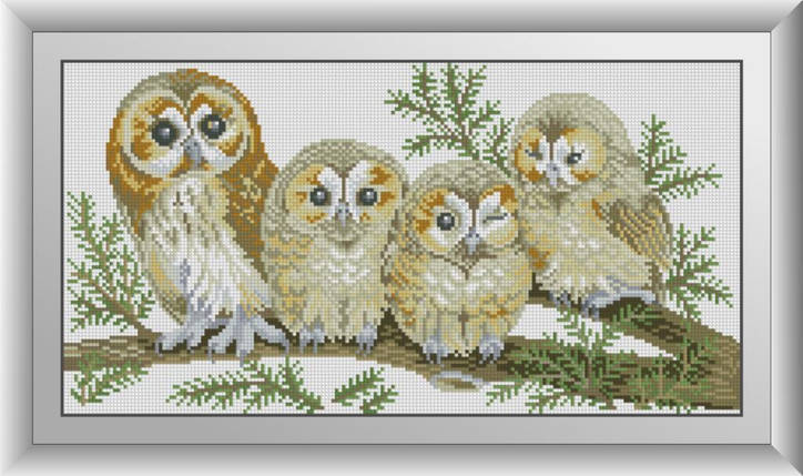 30546 Набір діамантової мозаїки Сім"я сов, фото 1