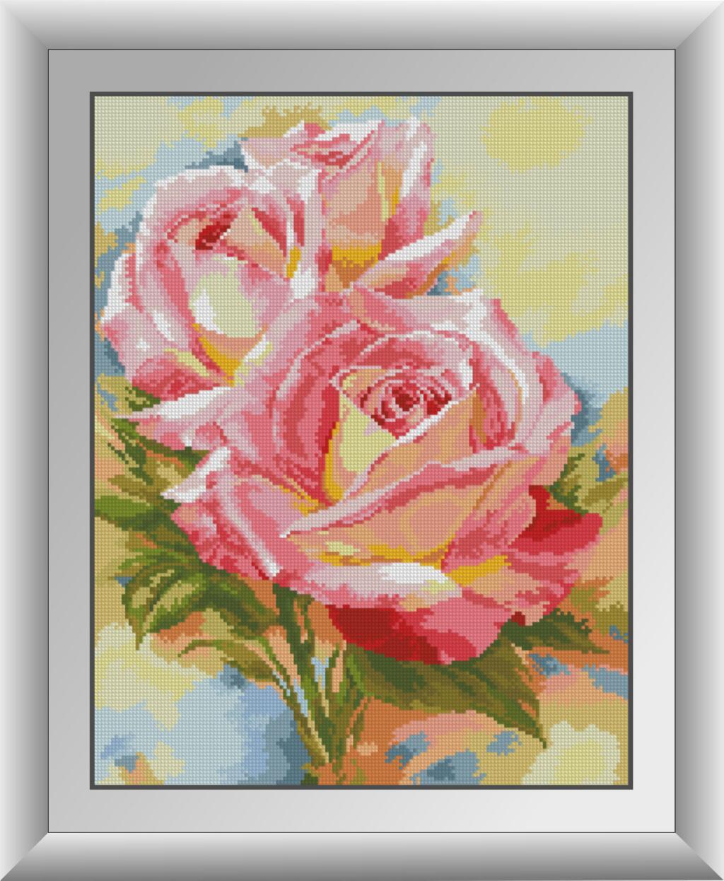 30580 Акварельні троянди Набір алмазної мозаїки