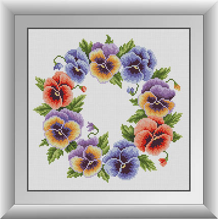 30585 Набір діамантової мозаїки Вінок з братчиками, фото 1