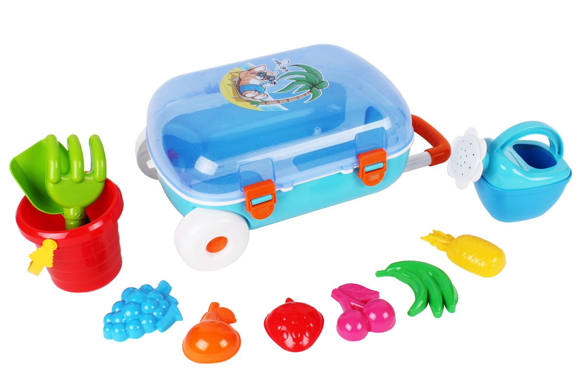 Набір для гри з піском ТехноК 6009 валіза відро лопатка граблі формочки іграшка дитяча пластикова для дітей паски