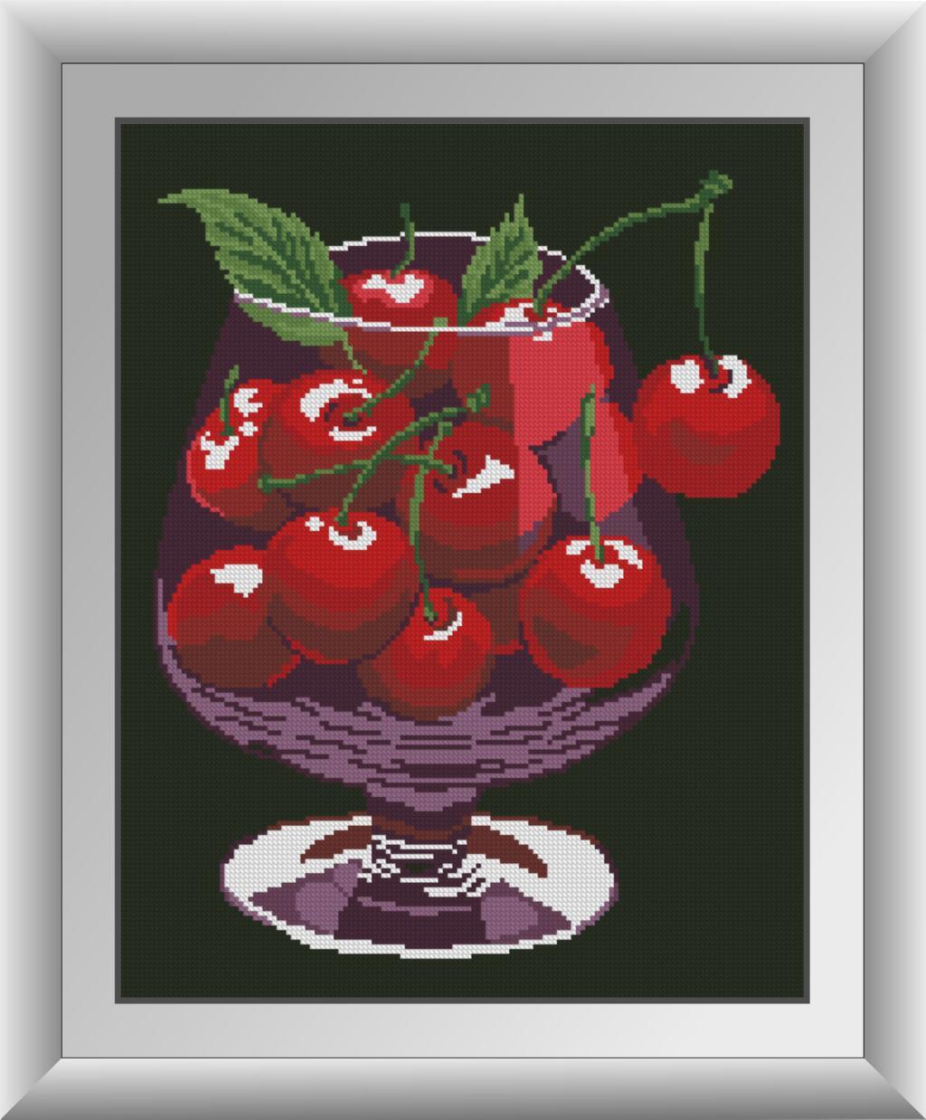 30834 Вишня в бокалі. Набір діамантової мозаїки
