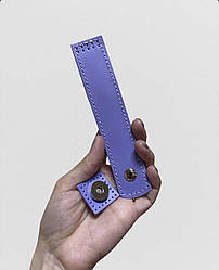 Клапан для сумки, натуральна шкіра, на магнітній кнопці, 15х3 см