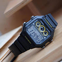 Електронні чоловічі годинники наручні стильні чорні Оригінал Японія Casio Collection AE-1300WH-1AVEF