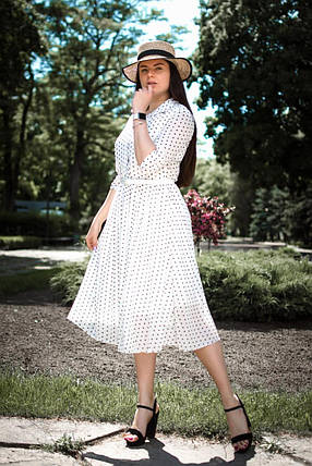 Вишукана жіноча сукня з Принтом в Горошок, тканина "Шифон" 42, 44, 46, 48, 50, 52 розмір 42, фото 2