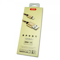XO Lightning кабель зарядки і синхронізації XO NB10 для iPhone, iPad iPod до золотистої нейлонову оплітку (1000