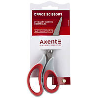 Ножницы Axent Duoton Soft 6101-06-A, 16.5 см, с прорезиненными ручками, серо-красные