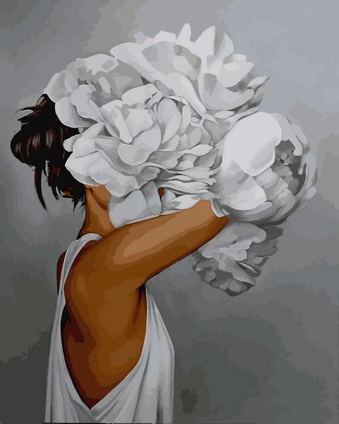 Картини за номерами 40х50 см Mariposa Дівчина — півонія Емі Джадд (Q 2235)