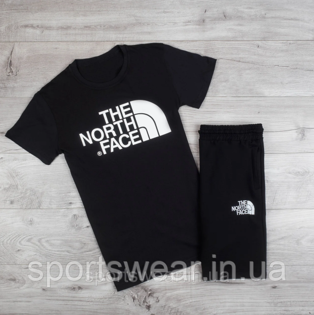 Чоловічий комплект футболка + шорти the north face червоного кольору "" В стилі The North Face ""