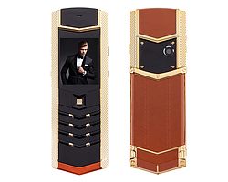 Кнопковий телефон H-Mobile V1 (Hope V1) brown-gold. Vertu design