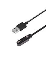 Магнитный USB кабель для смарт-часов на 2 pin (7.62mm.) 60 см. черный